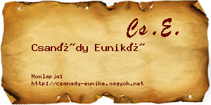 Csanády Euniké névjegykártya